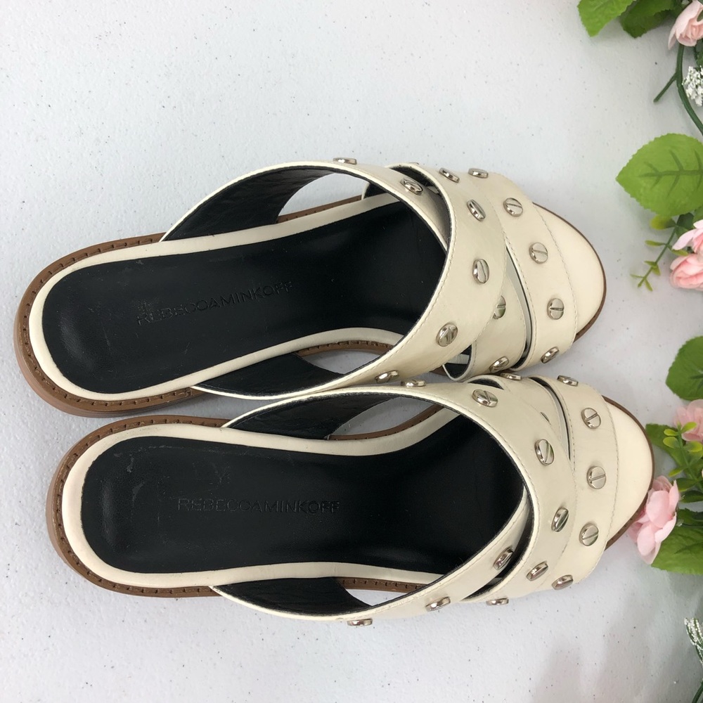 Rebecca Minkoff white slip on sandals size 8.5M - Picture 6 of 8